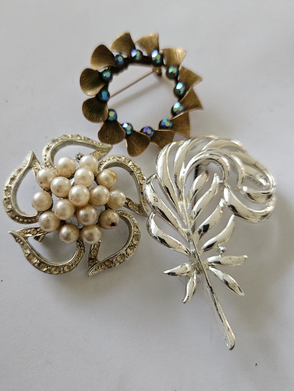 Vintage Brooches, Set Of 3 Brooches